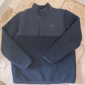 Underarmour Golf men’s pullover Mixed Media Sherpa Black Activewear outdoors XL
